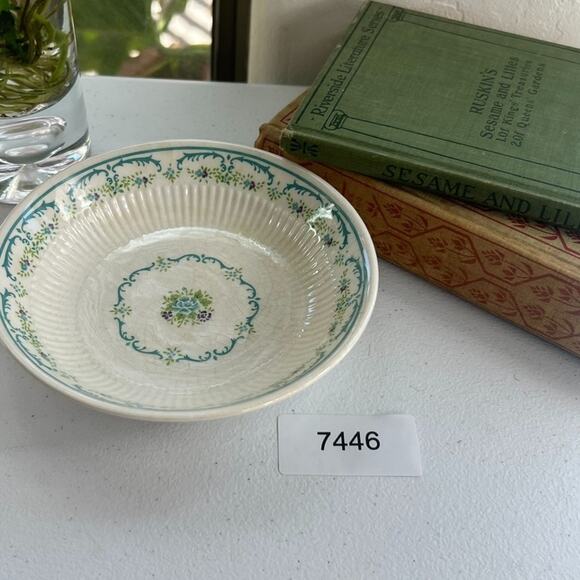 Claridge Tradition Ironstone Japan Bowl Blue Purple Flowers Dinnerware - Picture 6 of 7